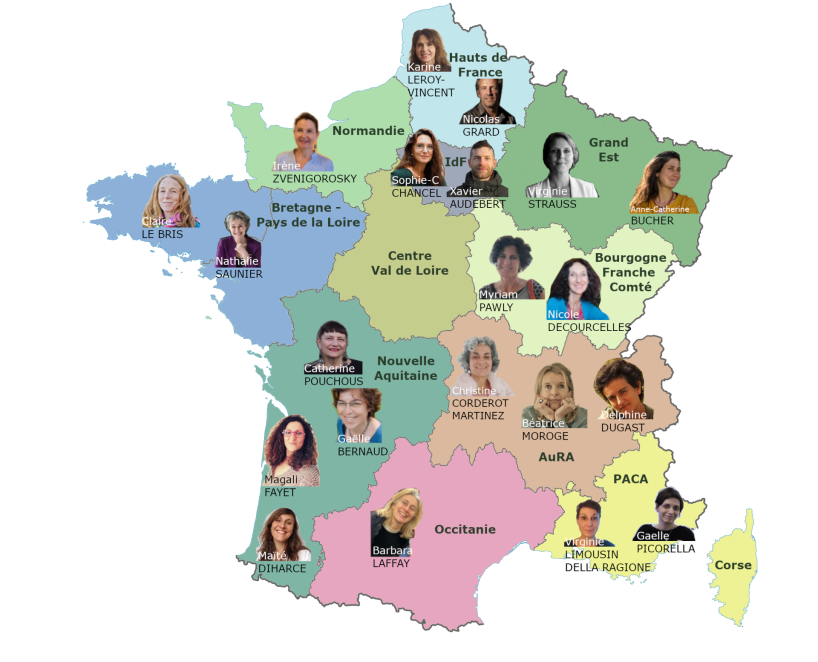 Carte delegations regionales trombi 2025 Metropole