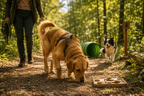 Promenade en foret chien