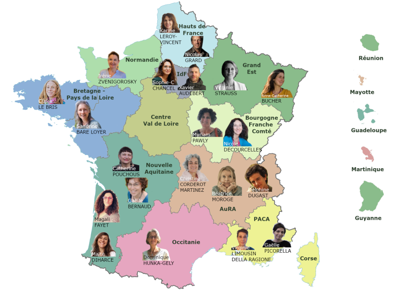 Carte delegations regionales trombi 2030